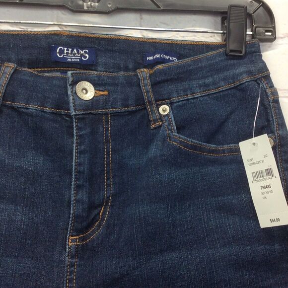 Ralph Lauren Chaps Jeans Women's Size 8/29 Mid Rise Crop Kick ‘Verona’ Dark Wash - Picture 7 of 10